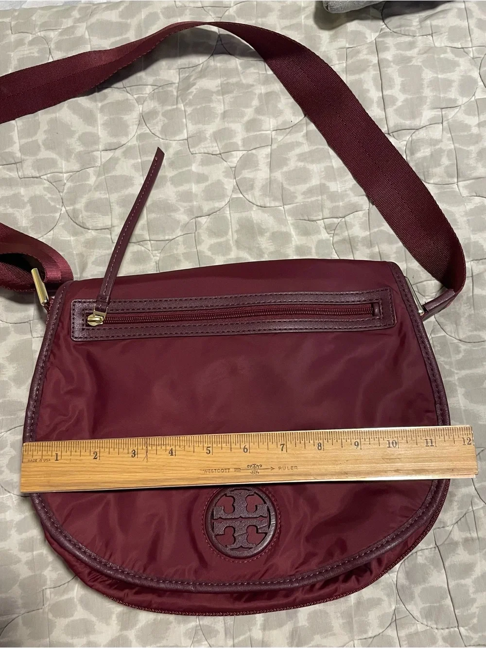 EUC Tory Burch Maroon Nylon Crossbody Bag